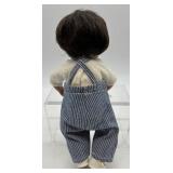 Adorable Sasha Baby Doll in Blue Striped Overalls