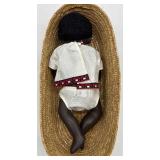 Vintage Sasha African American Baby Doll in Basket