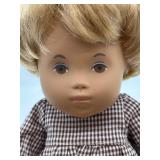 Vintage Sasha Baby Doll with Brown Gingham Dress and Basket
