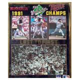 Framed 1991 Minnesota Twins World Series Champs Poster
