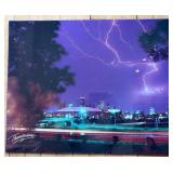 Thunderdome Lightning Cityscape Poster