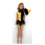Vintage Doll with Masquerade Outfit - Black and Yellow