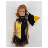 Vintage Doll with Masquerade Outfit - Black and Yellow
