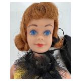 Vintage Doll with Masquerade Outfit - Black and Yellow