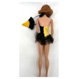 Vintage Doll with Masquerade Outfit - Black and Yellow