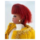 Vintage Barbie Doll with Red Hair and Yellow Outfit