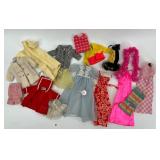 Vintage Barbie Doll Clothing Set with Dresses, Blouses, and Accessories
