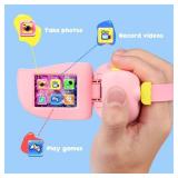 Dartwood 720P HD Kids Video Camera/Camcorder with 2.0” Color Display Screen - 32GB microSD Card Included (Pink)