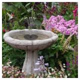 Dartwood Solar Water Fountain/Bird Bath with 4 Different Nozzle Heads - Perfect for Bird Bath and Small Ponds