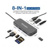 Verbatim 8-in-1 USB-C Hub with 4K HDMI, Power Delivery, USB Ports, SD Reader & Audio Port