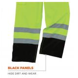 NEW Ergodyne GloWear 8915BK Hi-Vis Rain Pants - Class E, Black Bottom - LIME 2XL