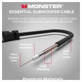 Monster Essentials Premium Subwoofer Cable Connector for Home Theaters and Cars, RCA Subwoofer Audio Cable, 13.1ft