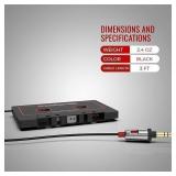 Monster Aux Cord Cassette Adapter 800 - iCarPlay for Car Tape Deck, Auxiliary To Dashboard, MP3 Player, iPod and iPhone - 3 ft Black Cable