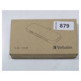 Verbatim 6-in-1 USB C Hub Adapter - 100W Power Delivery, USB 3.0 Ports, SD Card Readers, 3.5mm Audio Port for USB C Laptops