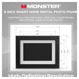 Monster Smart Home 8-inch Digital Picture Frame with 16GB of Photo Storage, 1280p Display