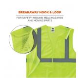 NEW Ergodyne GloWear 8215BA Breakaway Mesh Hi-Vis Safety Vest - Type R, Class 2, Economy - XS - LIME