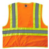NEW Ergodyne GloWear 8229Z Two-Tone Hi-Vis Safety Vest - Type R, Class 2, Zipper, Economy - ORANGE - 2XL/3XL