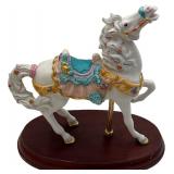 VINTAGE LENOX PORCELAIN 24K GOLD 1993 "SEASIDE" CAROUSEL HORSE