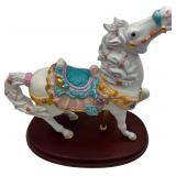 VINTAGE LENOX PORCELAIN 24K GOLD 1993 "SEASIDE" CAROUSEL HORSE