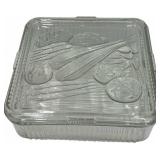 VINTAGE LARGE FEDERAL GLASS FRIDGE DISH WITH LID