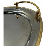 SILVER OVAL 22" X 13"  WITH HANDLES