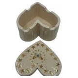 VINTAGE KEEPSAKE HEART SHAPED BOX, 6" X 4"
