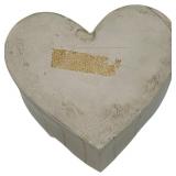 VINTAGE KEEPSAKE HEART SHAPED BOX, 6" X 4"