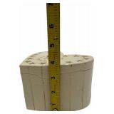 VINTAGE KEEPSAKE HEART SHAPED BOX, 6" X 4"