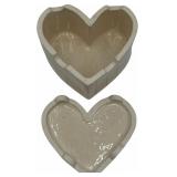 VINTAGE KEEPSAKE HEART SHAPED BOX, 6" X 4"