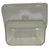 VINTAGE GLASBAKE 805 CLEAR GLASS QUART REFRIGERATOR BOWL