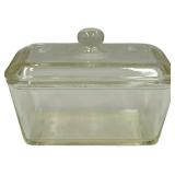 VINTAGE GLASBAKE 805 CLEAR GLASS QUART REFRIGERATOR BOWL