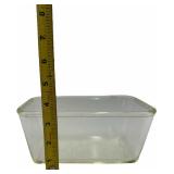 VINTAGE GLASBAKE 805 CLEAR GLASS QUART REFRIGERATOR BOWL