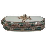 VINTAGE PORCELAIN 3 SECTION KEEPSAKE BOX