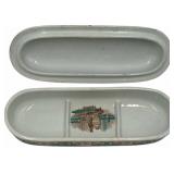 VINTAGE PORCELAIN 3 SECTION KEEPSAKE BOX