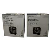 9" DUAL POWER PORTABLE FAN, SET OF 2
