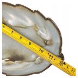 VINTAGE FRANKOMA 12" CERAMIC LEAF SHAPED DISH