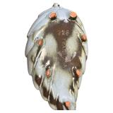 VINTAGE FRANKOMA 12" CERAMIC LEAF SHAPED DISH