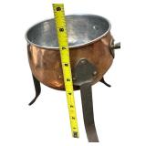 VINTAGE COPPER SWEDISH 3-FOOTED TEAPOT WITH HANDLE