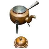 VINTAGE COPPER SWEDISH 3-FOOTED TEAPOT WITH HANDLE