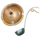 VINTAGE COPPER POT WITH HANDLE AND LADLE