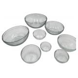 ANCHOR HOCKING BOWLS, VARIOUS SIZES, BUNDLE OF 8 BOWLS