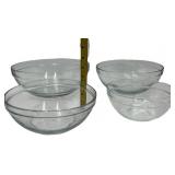 ANCHOR HOCKING BOWLS, VARIOUS SIZES, BUNDLE OF 8 BOWLS