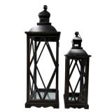 FARMHOUSE TALL VINTAGE DECORATIVE WOOD/METAL LANTERNS