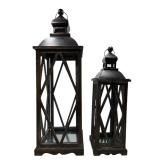 FARMHOUSE TALL VINTAGE DECORATIVE WOOD/METAL LANTERNS