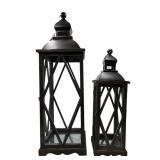 FARMHOUSE TALL VINTAGE DECORATIVE WOOD/METAL LANTERNS