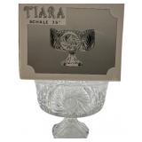 VINTAGE 7.5" TIARA CRYSTAL PEDESTAL BOWL