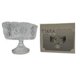 VINTAGE 7.5" TIARA CRYSTAL PEDESTAL BOWL