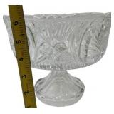 VINTAGE 7.5" TIARA CRYSTAL PEDESTAL BOWL