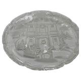 VINTAGE 15" MIKASA "WINTER WONDERLAND" GLASS ROUND HOSTESS PLATTER