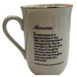 NORMAL ROCKWELL 1982 GOLD RIM PORCELAIN MUGS, LOT OF 8 MUGS